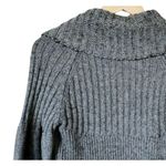 Elizabeth and James Gray Open Bolero Sweater Ribbed Knit Cardigan Wool XS EUC Photo 4