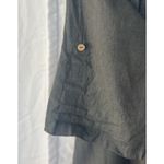 Meo Meli Linen Duster Cardigan Dark Grey Button Tab Sleeve Lagenlook Flow Italy Size XL Photo 1