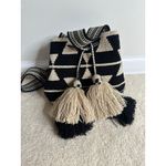 Aztec Print Bucket Bag Drawstring Bag Black Photo 1