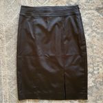 White House | Black Market High Waist Black Satin Knee Length Pencil Skirt 6 Photo 3