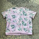 Cathy Daniels Short Sleeve Button Down Floral Cardigan Purple Medium Photo 4