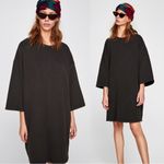 ZARA  • Oversized Shift Dress grey sweatshirt terry knit boxy cozy tent Photo 1