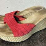 UGG  Women’s Red Espadrille Platform Wedge Sandals Slide Slip On Size 8 Photo 1