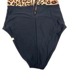Summersalt The Surf Leopard Print Black One Piece Swimsuit Zip Up Back Size 4 Photo 4