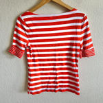 Ralph Lauren  Green Label Vintage Y2K Orange White Stripe Top Blouse Women Medium Photo 0