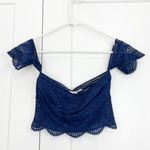 Victoria's Secret  Small Blue Off Shoulder Lace Bralette Crop Top Photo 1