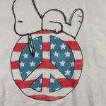 Old Navy Womens XXL Snoopy Peace Sign American Flag Graphic T Shirt White Photo 1