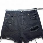 Signature Brand Black Distressed Jean Denim shorts size large Photo 3