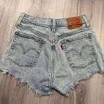 Levi's 501 Blue Jean Shorts High-Waisted Distressed Photo 2