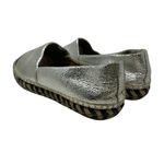 Tory Burch Silver Metallic Monogram Logo Leather Cap Toe Espadrilles Size 8.5 Photo 7