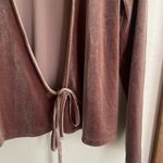 Madewell Velvet Ballet Wrap Top Warm Ash Photo 3