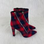 Qupid Women's  Wink Plaid Zipper Accent Ankle Booties Size 9 Red Photo 7