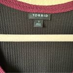 Torrid black and purple waffle knit raglan Henley plus size top 1 Photo 3