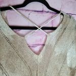 POL  CAMEL CREAM MARBLED TEXTURED CROSS BACK OPEN TEXTURED KNIT DROP SHOULDER TOP Photo 6