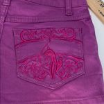 Baby Phat Purple Denim Shorts Size 10 Embroidered Pockets Y2K Photo 8