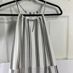 Candie's Dramatic Slit Lined Keyhole Halter Maxi Dress Black/White Stripe SZ XL Photo 1