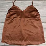 Monteau  Satin Like Los Angeles Scalloped Womens Tank Top Size Medium Photo 0