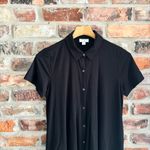 J. Jill Black Collared Button Front Shirt Dress Pima Cotton, S Photo 2