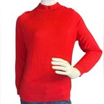 draper's & damon's Draper’s & Damons Red Mock Neck Sweater, Back Acrylic Quarter Zipper Size PM. Photo 0