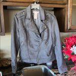 Philosophy Jacket Charcoal Gray Faux Suede Leather Womens Large New Photo 3