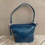Brighton CHERIE FRENCH BLUE PATENT SHOULDER HANDBAG WITH DUST BAG EUC CHARM Photo 3