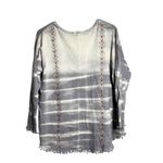 Altar State Tie Dye Embroidered Distressed Sleeve Pullover Top One Size Gray Size undefined Photo 2