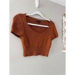 Kendall + Kylie  Crop Top Short Sleeve Size Small Knit Boatneck Pullover Photo 4