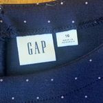 Gap  Dress 16 Navy Blue White Polka Dots Fit & Flare Short Cap Sleeve Flounce Hem Photo 2