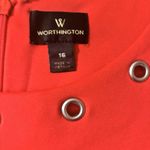 Worthington  Sheath Dress Womens 16 Red Grommet Stretch Zippered Back Sleeveless Photo 4