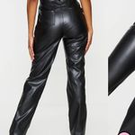 Pretty Little Thing black straight leg leather trouser Photo 1