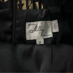 Milly of New York Black Gold Metallic Textured One Shoulder Bow Mini Dre… Size 2 Photo 11