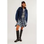 Free People Fairy Grunge 90s Xia Tartan Plaid Mini Skirt Size Medium Shark Bite Photo 1