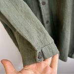 NWT Vintage Mishi Green Linen Blend Oversized Casual Button Down Shirt M Size M Photo 6