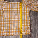 Maeve  Anthropologie Womens Yellow Plaid Puff Sleeve Square Neck Blouse Medium Photo 8