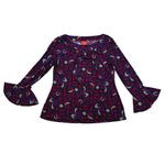 Oscar de la Renta  Jersey Knit Long Sleeve Multi Color Top, Sz M Photo 8