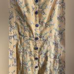 Kimchi Blue  Yellow Floral Convertible Strapless Button Front Mini Dress SZ 6 Photo 3