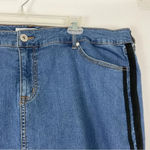 Torrid Black Side Stipe Raw Hem Denim Skirt Photo 2