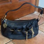Juicy Couture Y2K GOLD CHAIN TRIMMED PEBBLED LEATHER SHOULDER BAG Photo 1