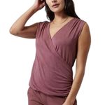 Athleta Breezy Wrap Sleeveless Tank Mauve Tawny Rose Women's Large Photo 0