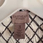 Chico's Easywear Drape Front Cardigan Size XL Black White Lightweight Office Work Photo 1