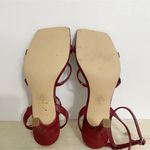 Marc Fisher  Size 10 Block Toe Sandal Heel Strappy Stiletto Red Sexy Photo 5