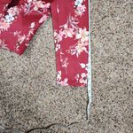 Allegra K Women's Size Medium Red Floral Career Business Jacket Open Front Photo 8