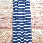 J.Crew  | Blue & White Racerback Striped Maxi Dress with Side Slits Photo 1