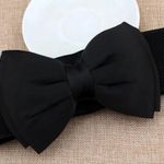 1pc Fashionable Elastic Wide Bowknot Waistband, Decorative Belt Dress, Sweater, Down Jacket, Shirt, Dress, ideal choice for gifts Black Size XS Photo 2