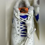 Nike  Air Force 1 07 Sherpa fleece W White and Blue Sneakers Size 6.5 Photo 2