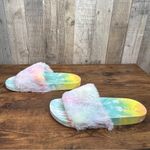 Top Moda  Size 11 Fuzzy Top Open Toe Slides Photo 7