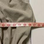 ZARA  Jumpsuit Size Medium Poly Linen Blend Tan One Piece Belted Deep V Neck Photo 6