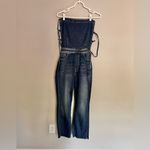 RARE Mother The Tie Back Hustler Ankle Fray Jumpsuit Pardon My French Size 26 Blue Photo 4