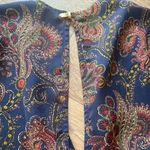 Sandro  Paris paisley print blouse size 2 navy burgundy Photo 2