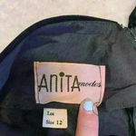 Anita modes velvet sexy black dress sz XS open back cut outs high neck knee Photo 11